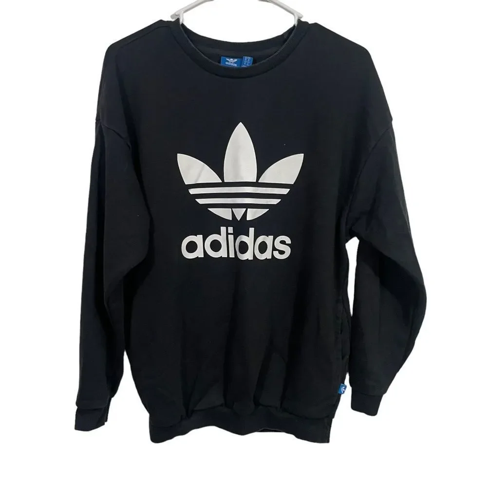 Adidas Black Graphic Pullover Crewneck Sweatshirt